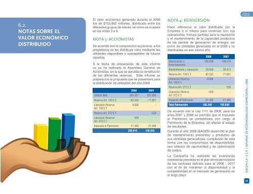 Informe de Responsabilidad Empresarial 2008 - Isagen