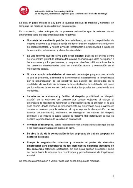 cuadro-resumen de la reforma laboral 2010 - UGT Cantabria