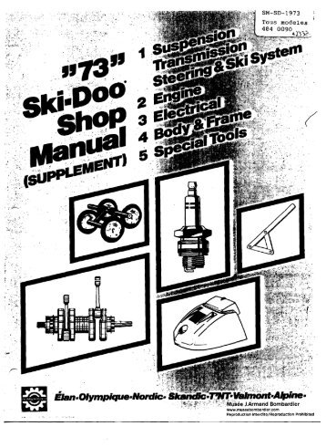 1973 Show Manual Supplement - Vintage Snow