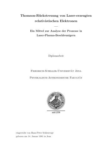 Thomson-RÃ¼ckstreuung von Laser-erzeugten relativistischen ...