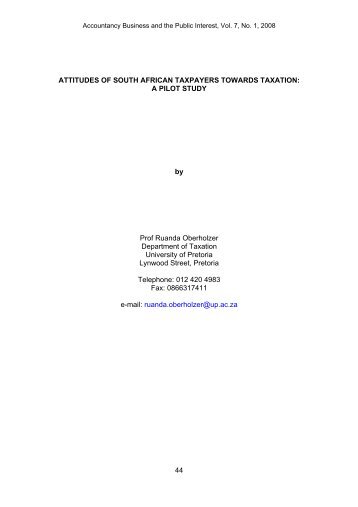 Attitudes of South African Taxpayers Towards Taxation: A ... - It works!