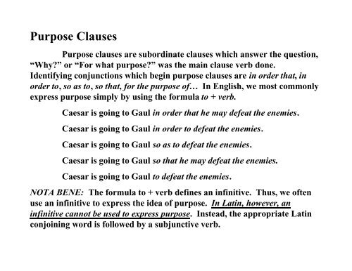 Purpose Clauses