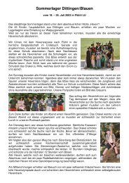 Lagerbericht 2003 - Sommerlager Dittingen/Blauen