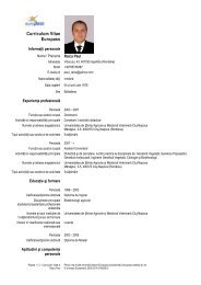 Curriculum Vitae Europass - USAMV Cluj-Napoca