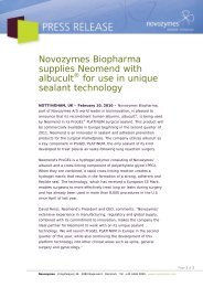 Novozymes Biopharma supplies Neomend with albucult for use in ...