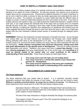 what is a thesis statement in a literary essay