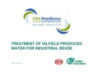 treatment of oilfield produced water for industrial reuse - WateReuse ...