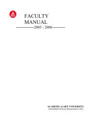 FACULTY MANUAL - Faculty Development - Academy of Art University