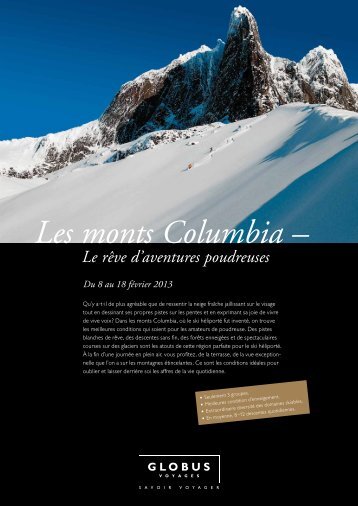 Les monts Columbia – Le rêve d'aventures ... - Globus Voyages