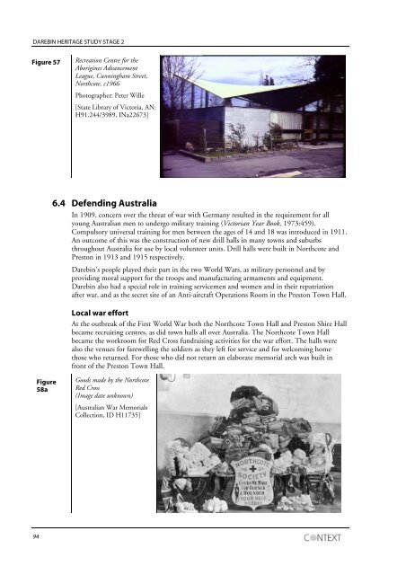 City of Darebin Heritage Study Volume 1 Draft Thematic