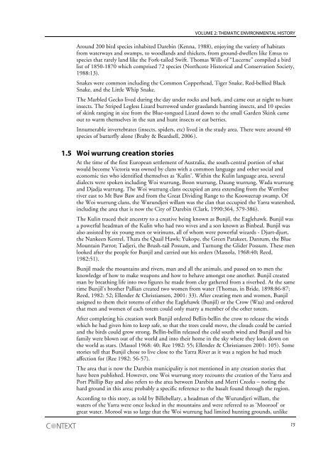 City of Darebin Heritage Study Volume 1 Draft Thematic