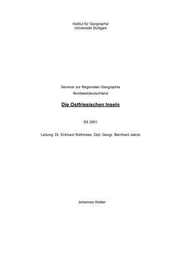 Die Ostfriesischen Inseln - Institut für Geographie - Universität Stuttgart