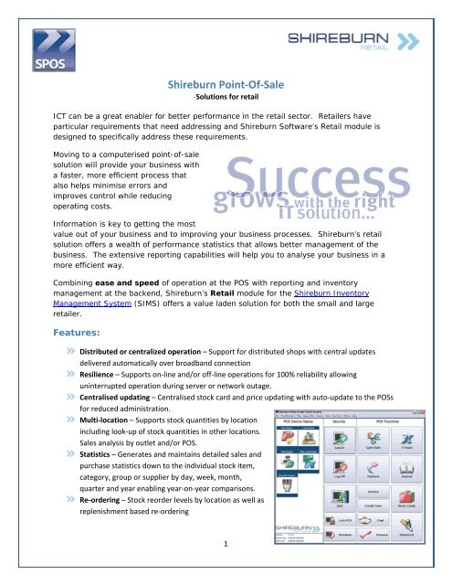 Shireburn Point-Of-Sale - Shireburn Software Ltd