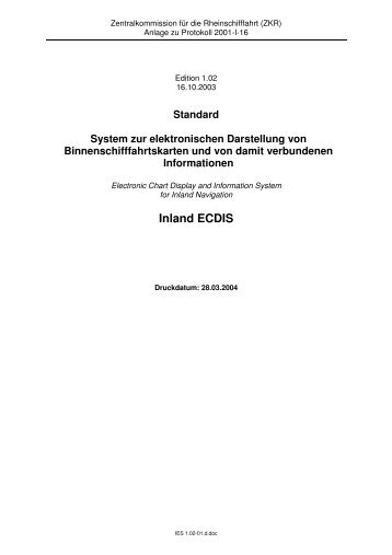 Inland ECDIS - Central Commission for the Navigation of the Rhine