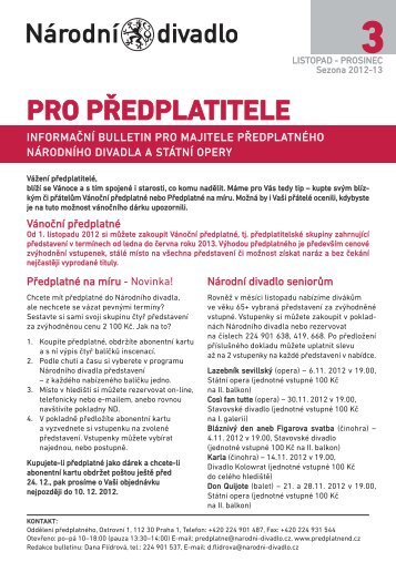 Bulletin pro pÅedplatitele - 3 - NÃ¡rodnÃ­ divadlo