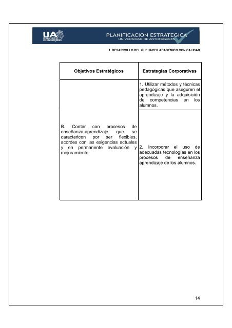 Plan Estrategico UA.pdf - Universidad de Antofagasta