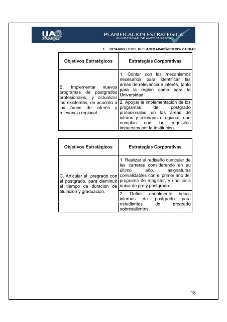 Plan Estrategico UA.pdf - Universidad de Antofagasta