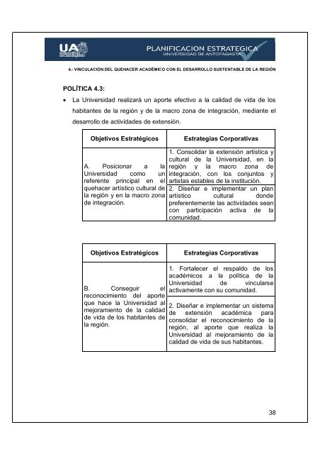 Plan Estrategico UA.pdf - Universidad de Antofagasta