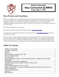 Weekly Newsletter May 11, 2012 - Banting Memorial High School