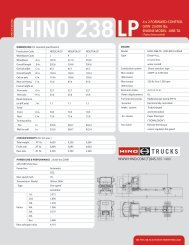 HINO 238 4 x 2 FORWARD-CONTROL GVW 23,000 lbs. ENGINE ...