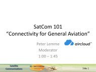 SatCom 101 âConnectivity for General Aviationâ - NBAA
