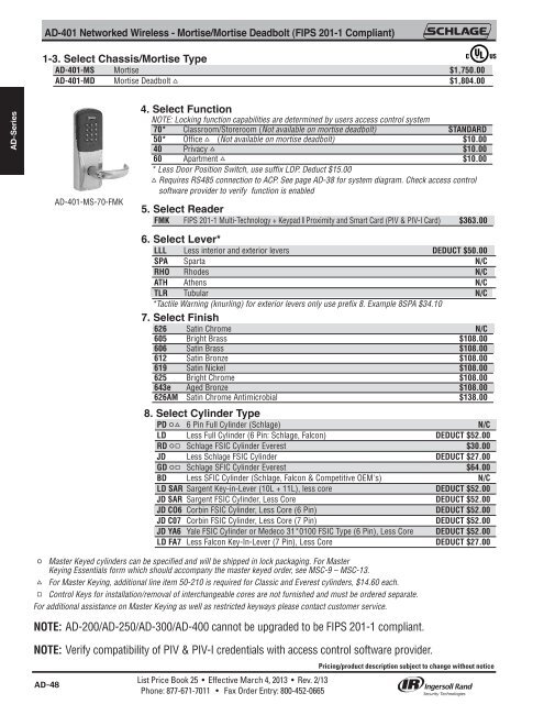 Schlage Electronics - Top Notch Distributors, Inc.