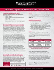 13/14 Important Financial Aid Information - Western Technical College