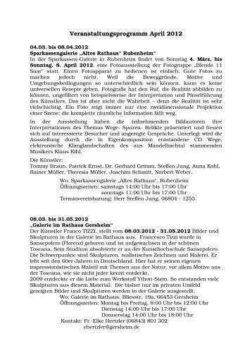 Veranstaltungsprogramm April 2012 - Saarländischer ...