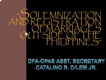 solemnization and registration of marriages outside of the philippines