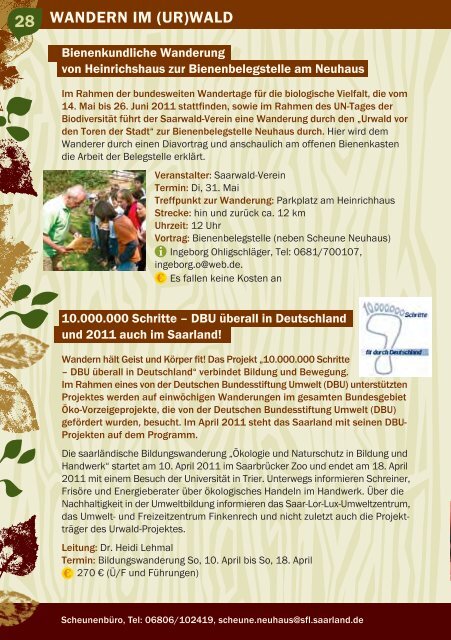 scheune neuhaus – zentrum für waldkultur jahresprogramm 2011