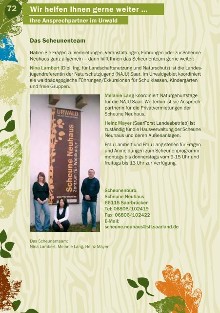 scheune neuhaus – zentrum für waldkultur jahresprogramm 2011