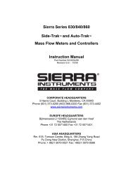 Sierra Series 830/840/860 Side-Trak™ and ... - Sierra Instruments