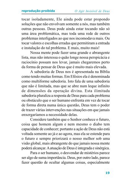 O Agir InvisÃ­vel de Deus - Livros evangÃ©licos