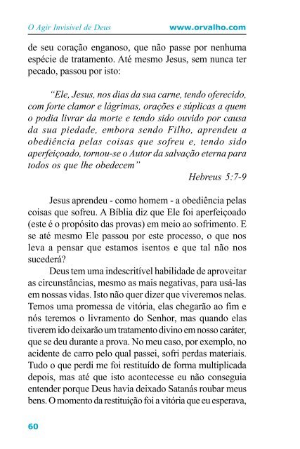 O Agir InvisÃ­vel de Deus - Livros evangÃ©licos