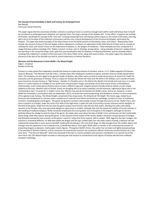 The Monstrous Fantastic Conference Paper Abstracts - International ...