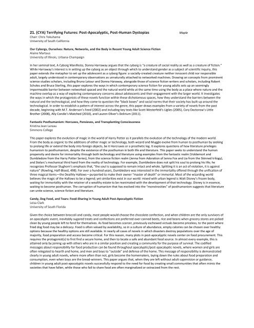 The Monstrous Fantastic Conference Paper Abstracts - International ...