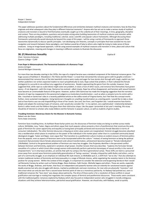 The Monstrous Fantastic Conference Paper Abstracts - International ...