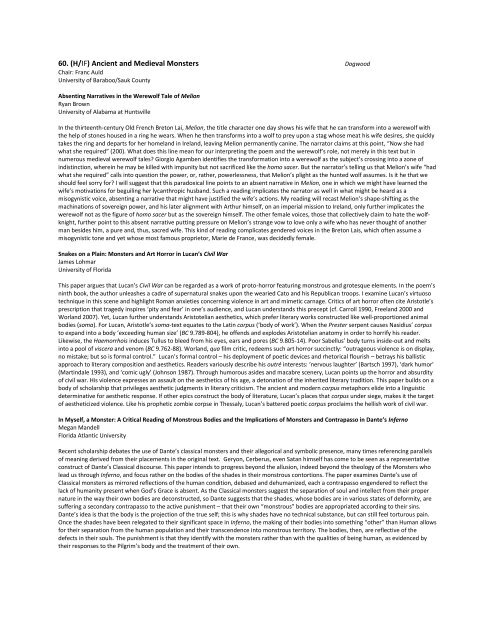 The Monstrous Fantastic Conference Paper Abstracts - International ...