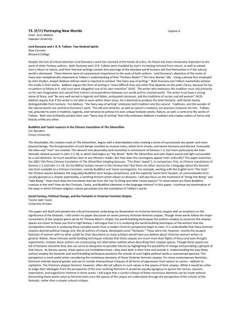 The Monstrous Fantastic Conference Paper Abstracts - International ...