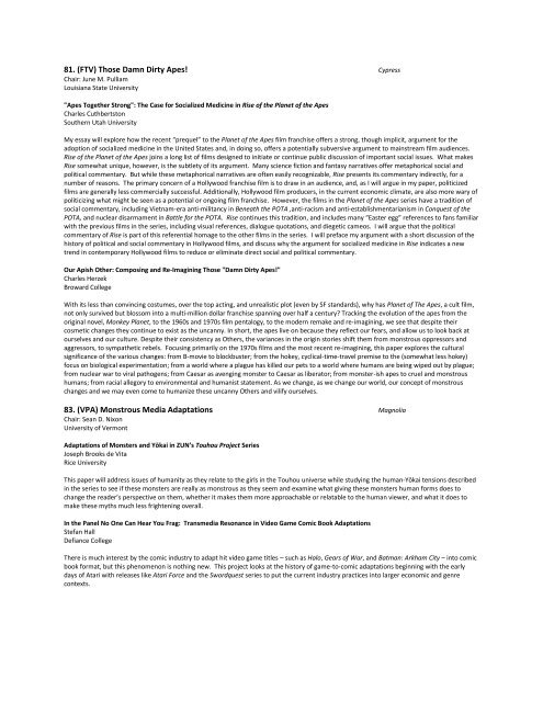 The Monstrous Fantastic Conference Paper Abstracts - International ...