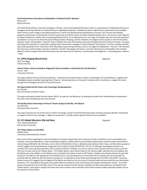 The Monstrous Fantastic Conference Paper Abstracts - International ...