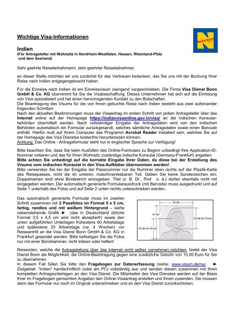 Wichtige Visa-Informationen Indien - Visum.de