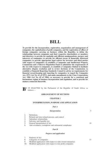 COMPANIES BILL - Department of Trade and Industry