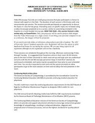 Video Microscopy Tutorials - 61st Annual Scientific Meeting