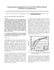 Characterization & Optimization of Low Stress PECVD ... - CS Mantech