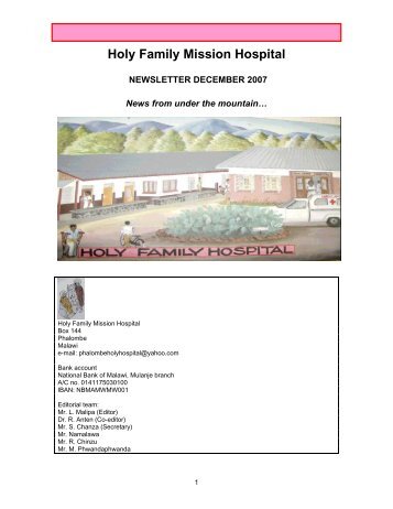 Holy Family Mission Hospital - Pro Phalombe