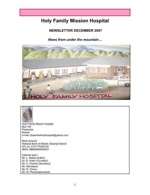 Holy Family Mission Hospital - Pro Phalombe