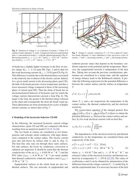 Electrical conduction and Joule effect in one-dimensional chains of ...