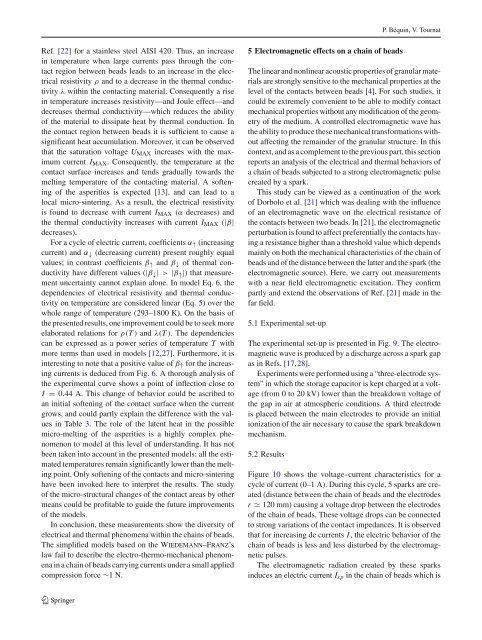 Electrical conduction and Joule effect in one-dimensional chains of ...