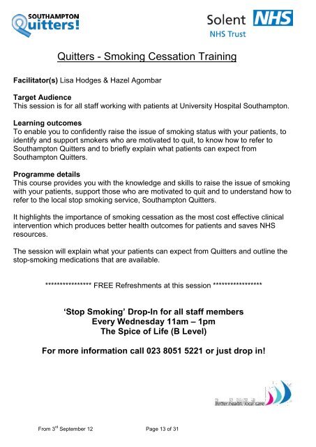 Trust induction booklet - University Hospital Southampton NHS ...